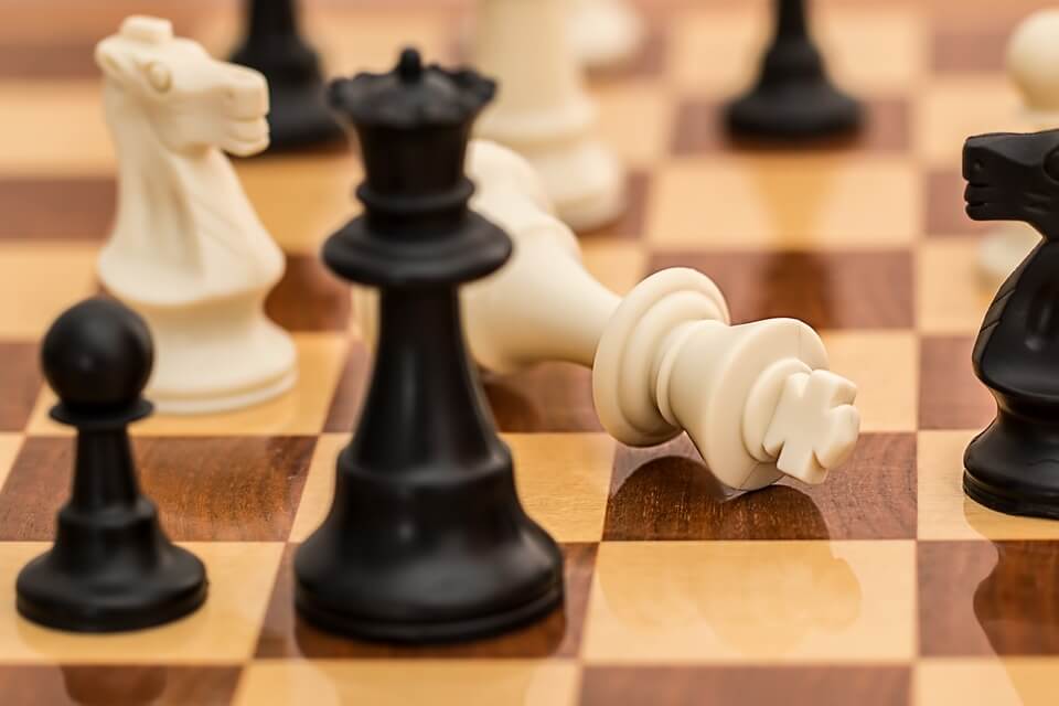 An image of a chessboard, representing the precision, skill, and experience of the tristate general litigation attorneys of Jenkins Fenstermaker, PLLC.