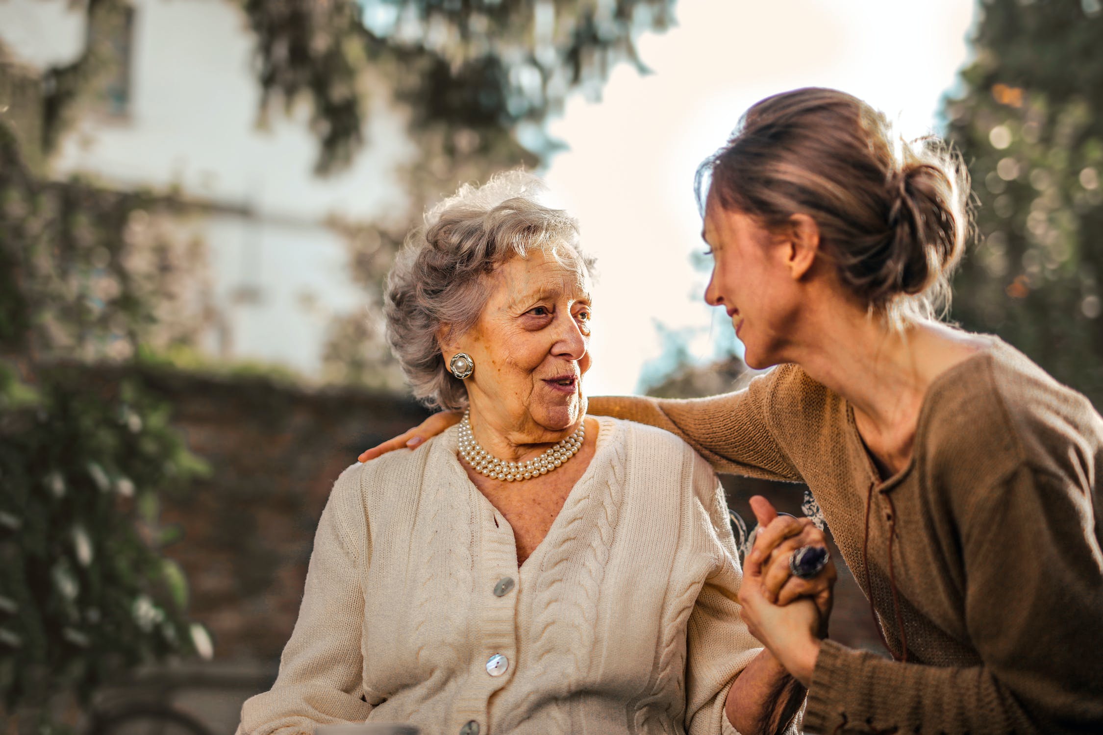 Image of an older woman and a younger woman, representing how Anna M. Price of Jenkins Fenstermaker, PLLC provides reliable estate planning advice in West Virginia, Ohio, and Kentucky.